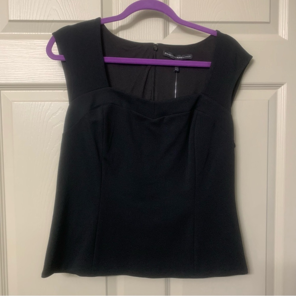 White House Black Markt 12 - square neckline top - NWT